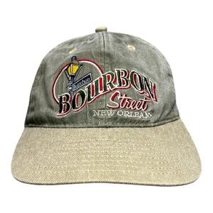 Vintage Embroidered Bourbon Street New Orleans strapback cap
